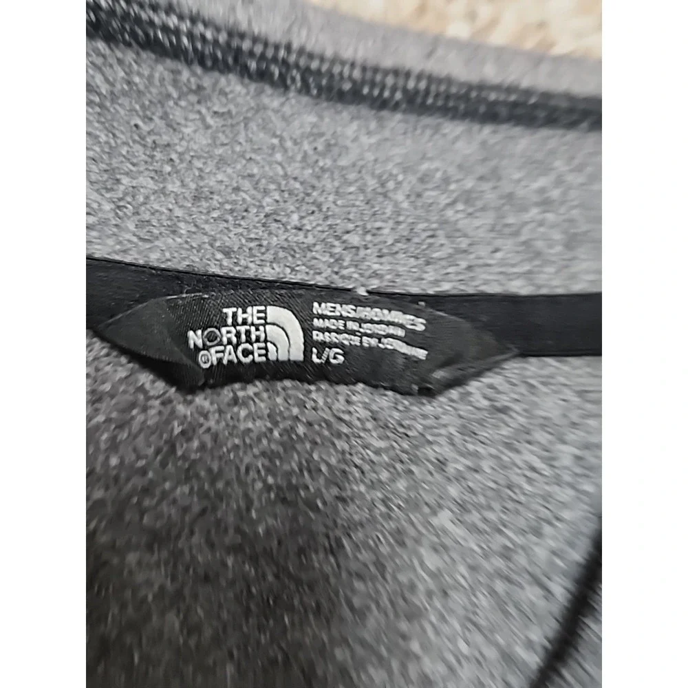 North Face Mens Tech 1/4 Zip Fleece Pullover Outdoors Gray‎ Size Large